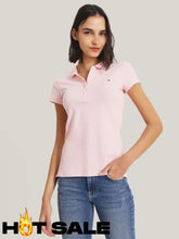 Polo Slim Women Tommy Hilfiger Pink Polos